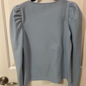 Nine West Light Blue Textured Blouse